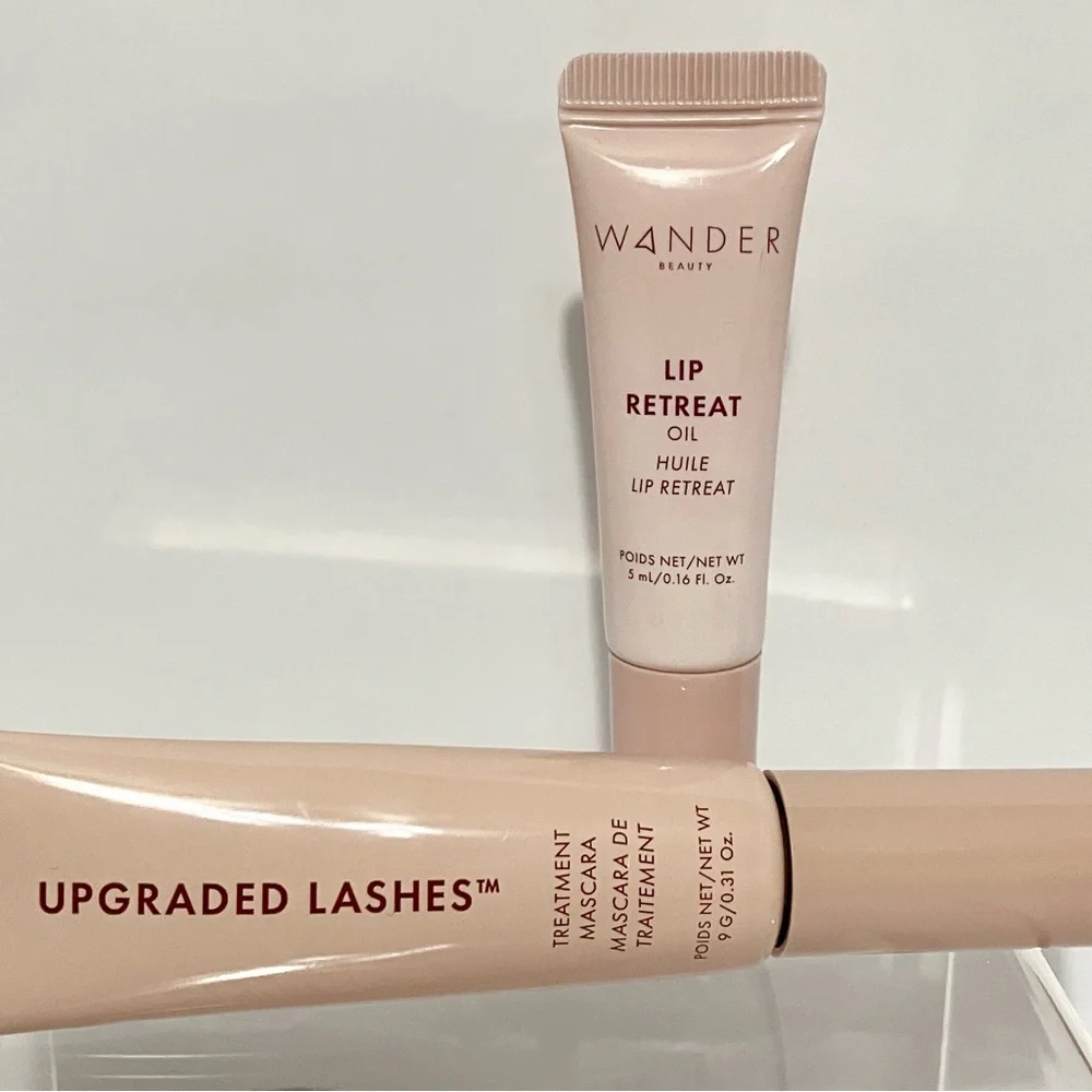 Wander Beauty Lip Retreat Oil and Upgraded Lashes Treatment Mascara.